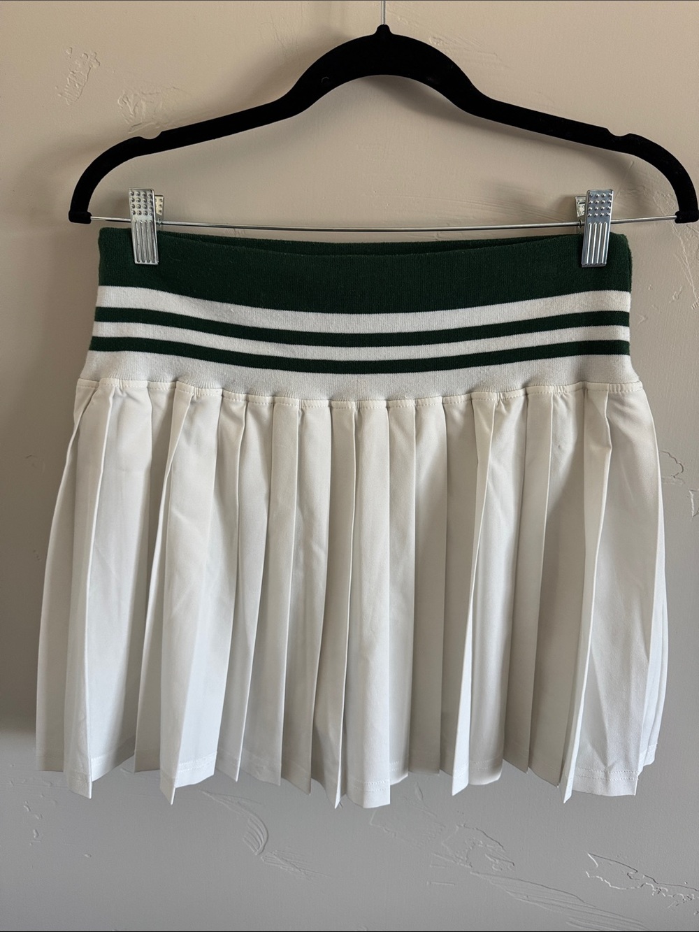 Move Theology tennis skirt.  Forest green and white